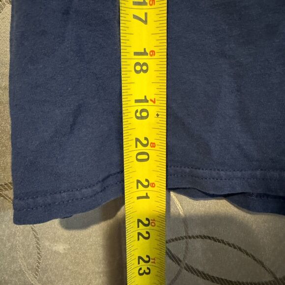 Jurassic World Raptor Blue Youth Medium Graphic Tee Navy Dinosaur T-Shirt - Picture 3 of 4